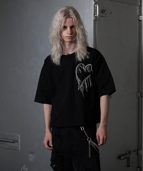 GRANCY tシャツ 「GRANCY」Damage HeartEmbroidery Halfsleeve