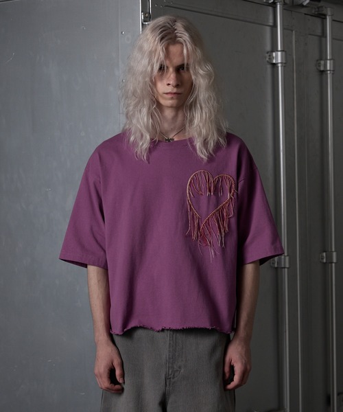 GRANCY tシャツ 「GRANCY」Damage HeartEmbroidery Halfsleeve