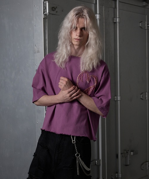 GRANCY tシャツ 「GRANCY」Damage HeartEmbroidery Halfsleeve