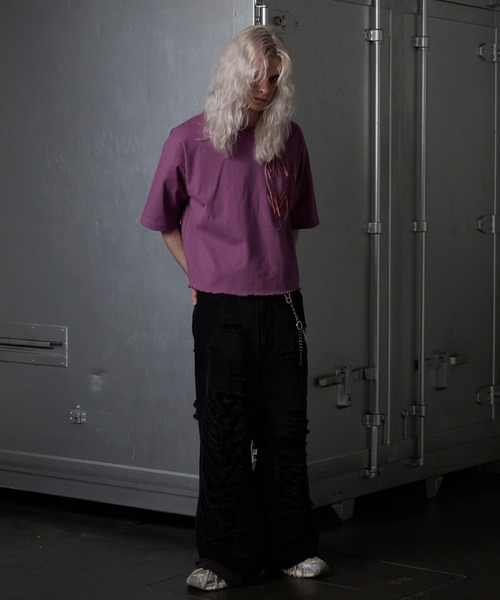 GRANCY tシャツ 「GRANCY」Damage HeartEmbroidery Halfsleeve
