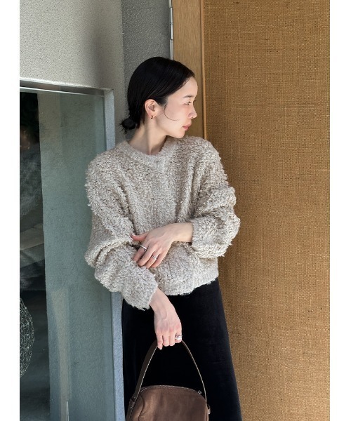 カーディガン ループヤーンニットショートカーディガン レディース