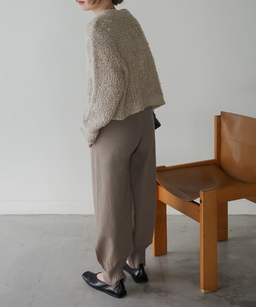 カーディガン ループヤーンニットショートカーディガン レディース