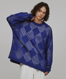 セーター ニット 透かし編みダイヤニットプルオーバー メンズ｜ZOZOTOWN Yahoo!店