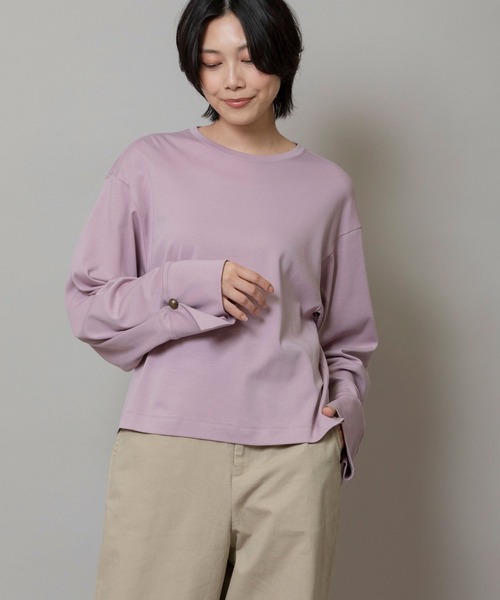 Munich（ミューニック） tシャツ コットンスムースタックカフスリーブ