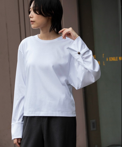 Munich tシャツ コットンスムースタックカフスリーブプル