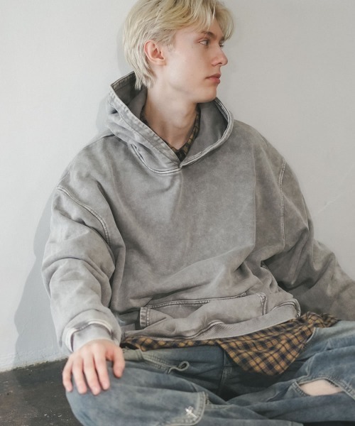 Shoowtime（ショウタイム） パーカー ピグメントダイオーバーサイズ