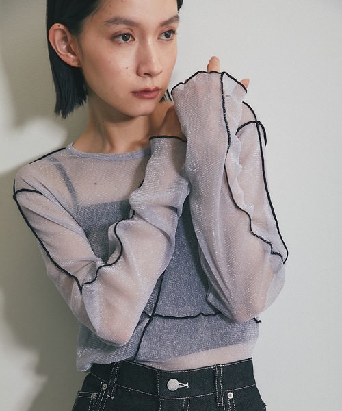 tシャツ シアーラメ配色メロープルオーバー レディース : ZOZOTOWN