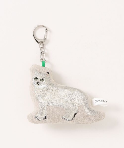 studio CLIP キーケース 「Orneko BY CLIP」ネコ刺繍キーチェーン