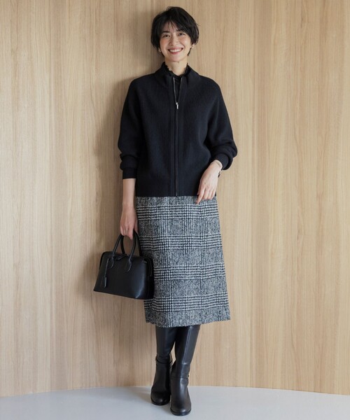 J.PRESS ウールシルクツイードグレンチェックスカート　11号　【タグ付き】 ウールシルクツイードグレンチェック スカート / J.PRESS LADIES