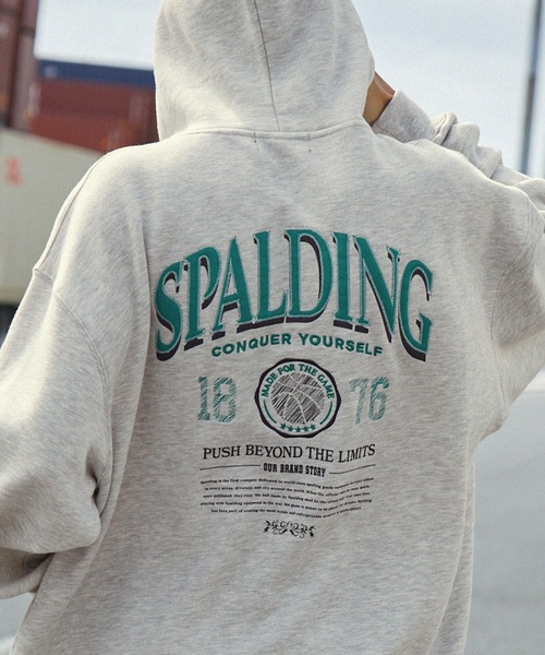 SPALDING（スポルディング） パーカー 別注 ロゴ刺繍/プリント