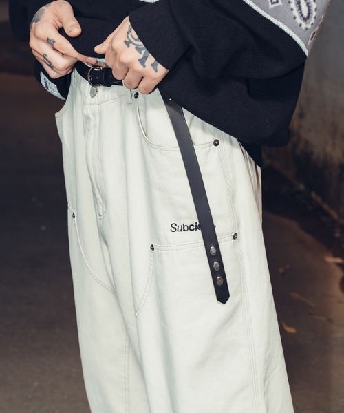 Subciety ベルト Studs leather belt メンズ レディース