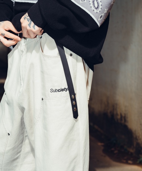 Subciety ベルト Studs leather belt メンズ レディース