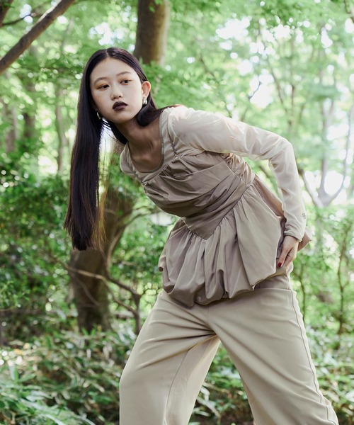 ANDRESD パンツドレス shirring gather setup dress
