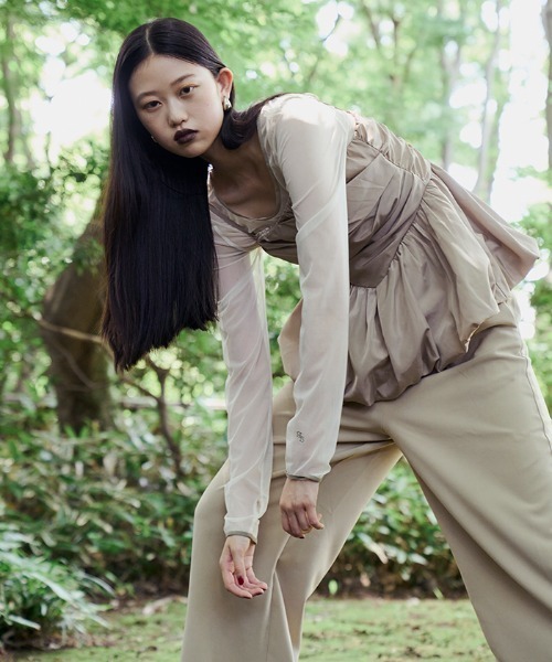 ANDRESD パンツドレス shirring gather setup dress