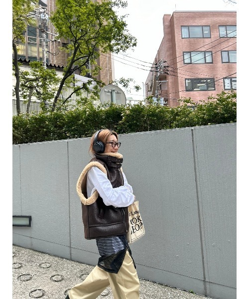 BLACK BY MOUSSY コート ムートンコート fake mouton vest(フェイク 