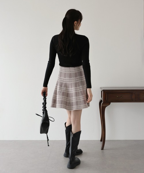 BLUEEAST（ブルーイースト） スカート チェックニットミニマーメイド