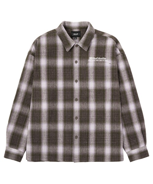 HUF シャツ AUDIO CHECK SHIRT / ハフ 長袖シャツ メンズ