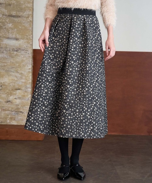 【新品】ANAYI スターダストジャガードタックフレア スカート ANAYI スカート スターダストジャガードタックフレア : ZOZOTOWN