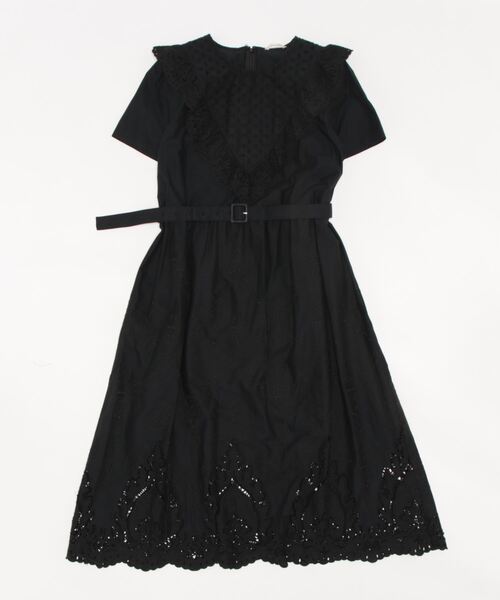 お値下げ。美品ローズティアラの半袖ワンピース42 Rose Tiara ワンピース・42▽ローズティアラ/ツイード レース