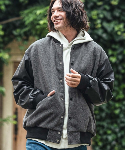 CAMBIO（カンビオ） スタジャン L ブラック メンズ : ZOZOTOWN Yahoo