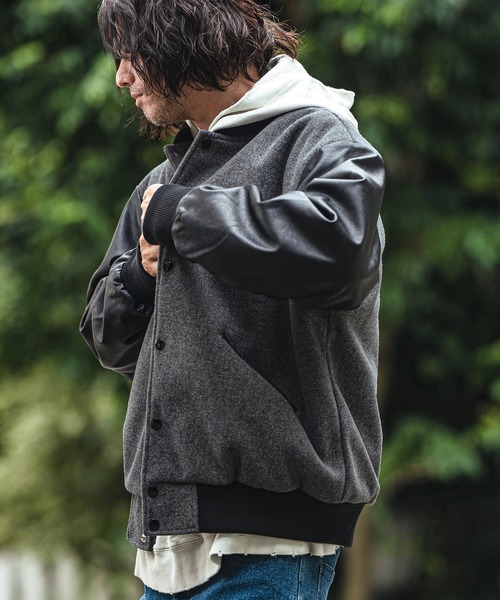 CAMBIO（カンビオ） スタジャン L ブラック メンズ : ZOZOTOWN Yahoo