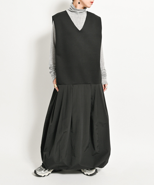 【新品未使用】CITYSHOPコンビバルーンドレス CITYSHOP ワンピース COMBI BALLOON DRESS：ワンピース