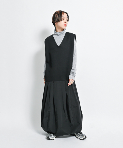CITYSHOP ワンピース COMBI BALLOON DRESS：ワンピース