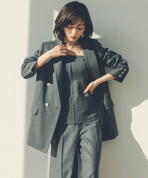 【専用出品】anuans スプリングウールダブルジャケット スプリングウールダブルジャケット(S GREY): アウターanuans