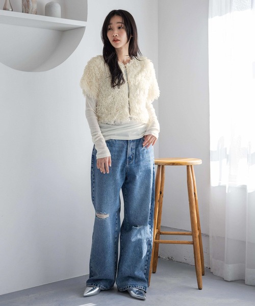 LOWRYS FARM（ローリーズファーム） tシャツ 2WAYフリンジフェザー