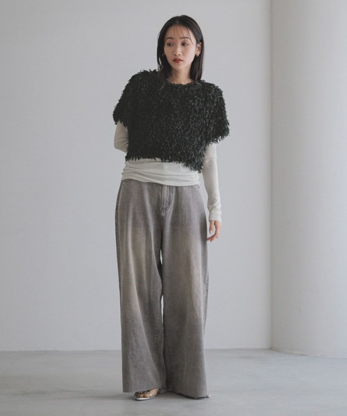 LOWRYS FARM tシャツ 2WAYフリンジフェザー2P 293472 レディース