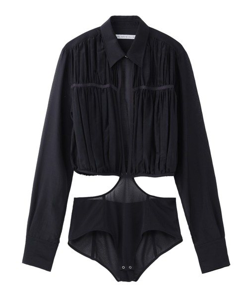 ブラウス シャツ VOILE BODY SUIT GATHERED SHIRT レディース