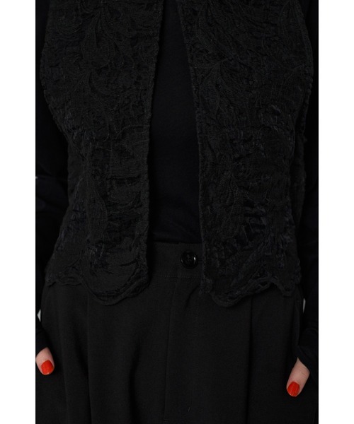 ベスト ジレ Side ribbon chemical lace vest レディース EMBROIDERY LACE VEST｜HELIOPOLE｜HÉLIOPÔLE（エリオポール