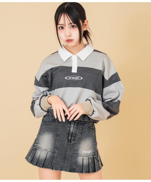 ANAP GiRL（アナップガール） サイドドロスト ラガーシャツ キッズ
