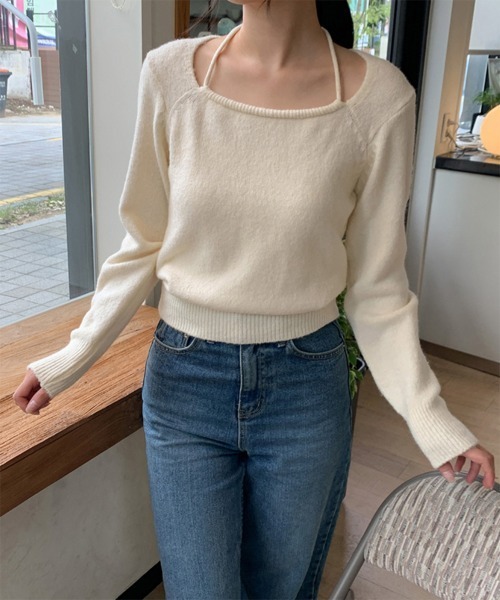 ニット セーター ホルターボレロラインニット/2025 SS COLLECTION レディース by muni:r ニット セーター ホルターボレロラインニット/2025 SS