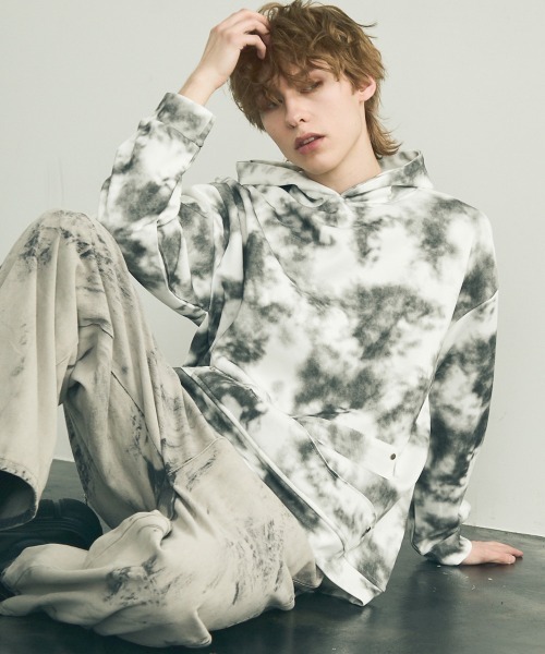 Shoowtime（ショウタイム） パーカー Marble pattern oversized