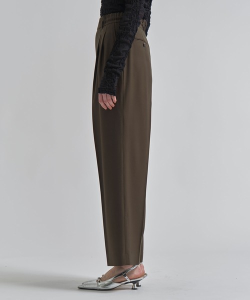 ワイドパンツ パンツ 「INSCRIRE/アンスクリア」Wool Easy Pants/ウールイージーパンツ/ワイドストレートスラックス レディースの画像