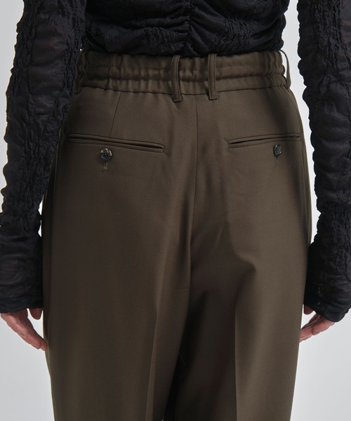 ワイドパンツ パンツ 「INSCRIRE/アンスクリア」Wool Easy Pants/ウールイージーパンツ/ワイドストレートスラックス レディースの画像
