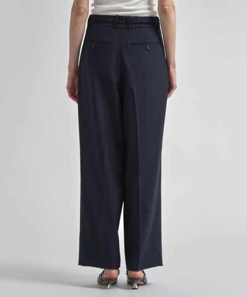 ワイドパンツ パンツ 「INSCRIRE/アンスクリア」Wool Easy Pants/ウールイージーパンツ/ワイドストレートスラックス レディースの画像