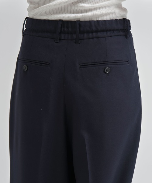 ワイドパンツ パンツ 「INSCRIRE/アンスクリア」Wool Easy Pants/ウールイージーパンツ/ワイドストレートスラックス レディースの画像