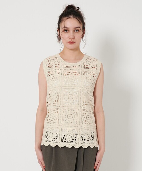 「H　BEAUTY&YOUTH UNITED ARROWS」 ノースリーブトップス FREE ホワイト レディース H BEAUTY&YOUTH UNITED ARROWS タンクトップ ノースリーブ 「H
