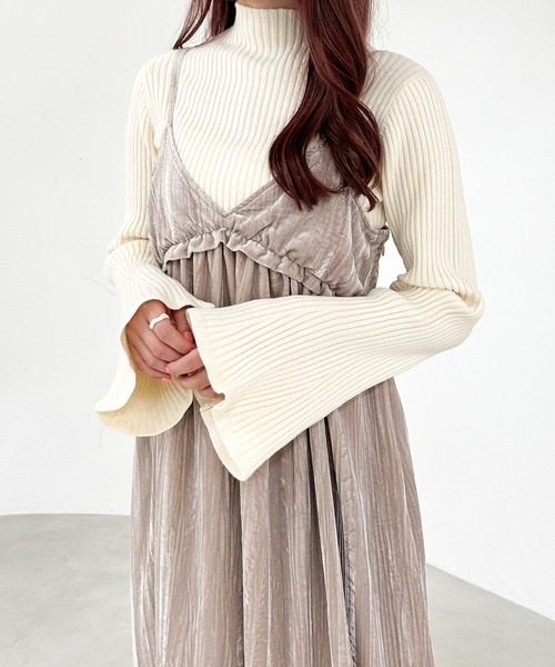 「Heather」 キャミソールワンピース FREE グレー レディース_画像9