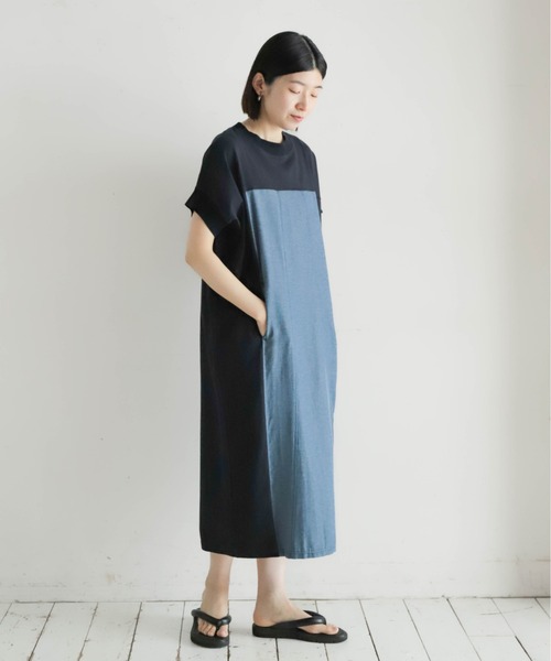 NOMBRE IMPAIR ワンピース TCカットコンビ リブ付キバンザイ