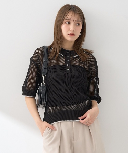 未使用^_^BY★メッシュポロニット PENNEYS ニット セーター PENNEYS別注TheFOXメッシュポロニット
