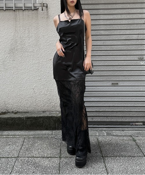 LVEU. ワンピース 「LVEU.」レース切り替えキャミワンピース