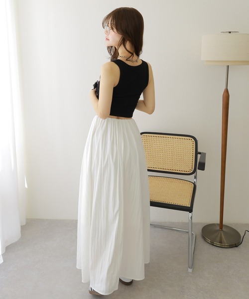 ロング スカート gather long flare skirt / ギャザー フレア