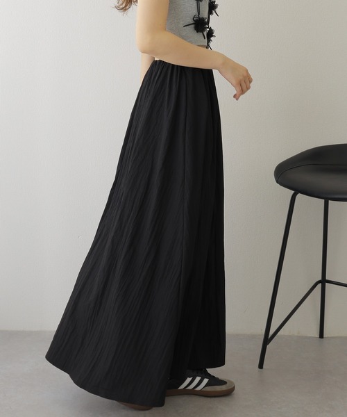 ロング スカート gather long flare skirt / ギャザー フレア