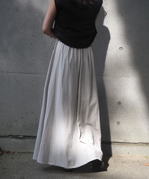 ロング スカート gather long flare skirt / ギャザー フレア
