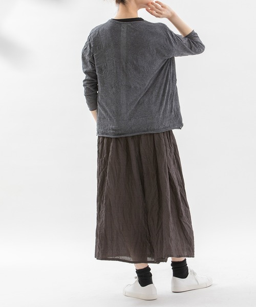 nop de nod スカート ふんわりグレンチェックタックキュロット