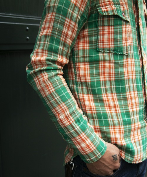TMT 「TMT」 長袖シャツ LARGE グリーン メンズ : ZOZOTOWN