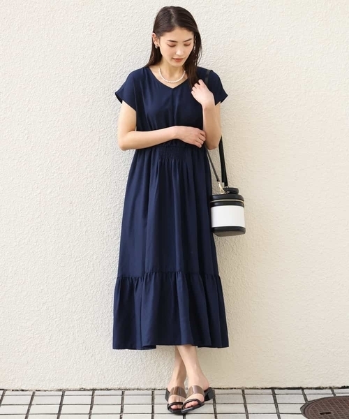 半袖ワンピース ネイビー ☆ NAF NAF Naf Naf Chemise Womens 38 Blue Sleeveless Mini Slip Dress